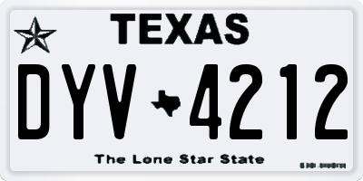 TX license plate DYV4212