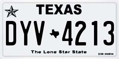 TX license plate DYV4213