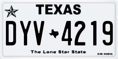 TX license plate DYV4219