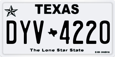 TX license plate DYV4220