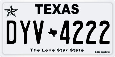 TX license plate DYV4222
