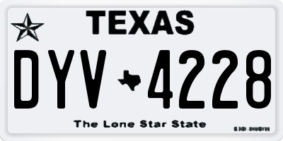 TX license plate DYV4228