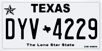TX license plate DYV4229