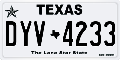 TX license plate DYV4233