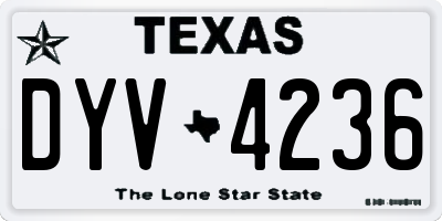 TX license plate DYV4236