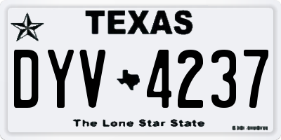 TX license plate DYV4237