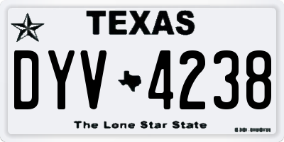 TX license plate DYV4238