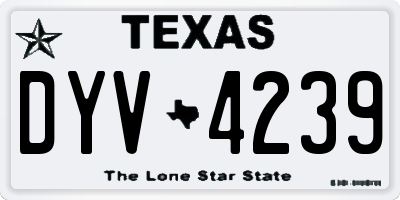 TX license plate DYV4239