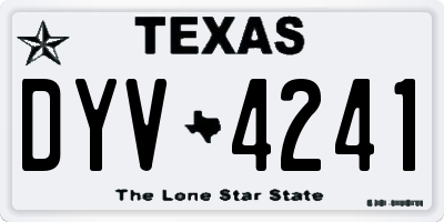 TX license plate DYV4241