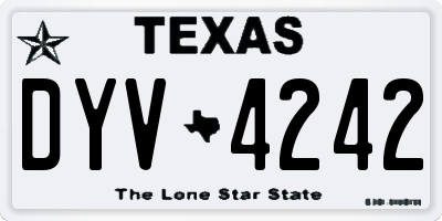 TX license plate DYV4242