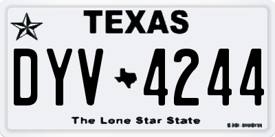 TX license plate DYV4244