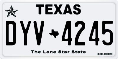 TX license plate DYV4245