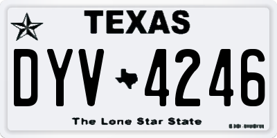 TX license plate DYV4246