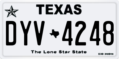 TX license plate DYV4248