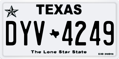 TX license plate DYV4249