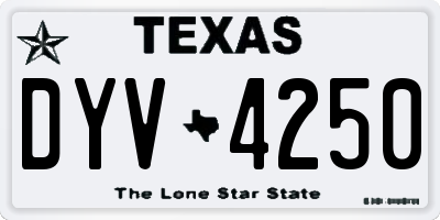 TX license plate DYV4250