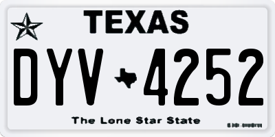 TX license plate DYV4252