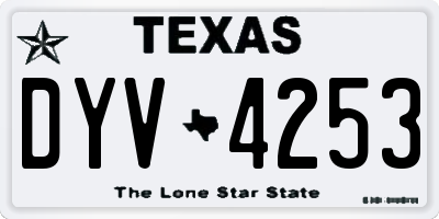 TX license plate DYV4253
