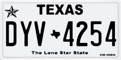 TX license plate DYV4254