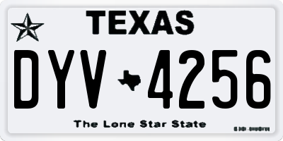 TX license plate DYV4256