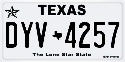 TX license plate DYV4257