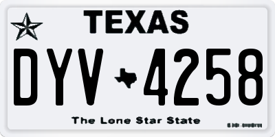 TX license plate DYV4258
