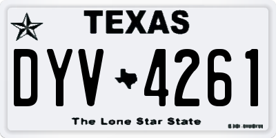 TX license plate DYV4261