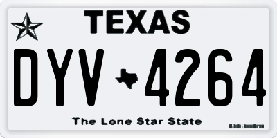 TX license plate DYV4264