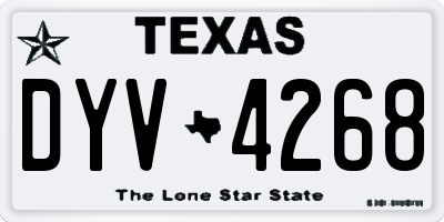 TX license plate DYV4268