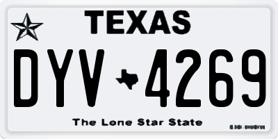 TX license plate DYV4269