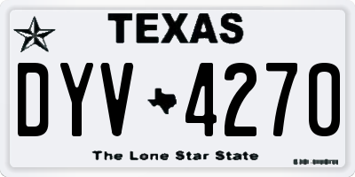 TX license plate DYV4270