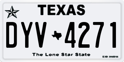 TX license plate DYV4271