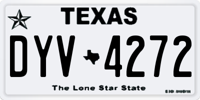TX license plate DYV4272