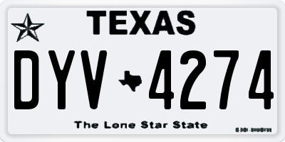 TX license plate DYV4274
