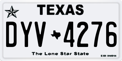 TX license plate DYV4276