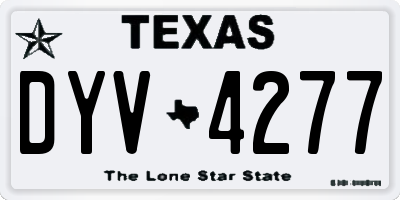TX license plate DYV4277