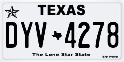 TX license plate DYV4278