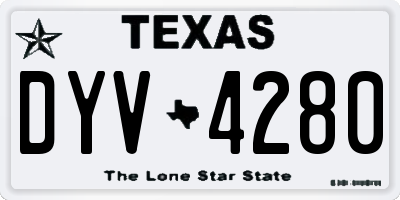 TX license plate DYV4280