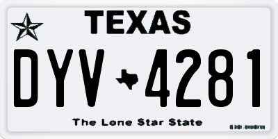 TX license plate DYV4281
