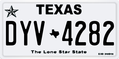TX license plate DYV4282