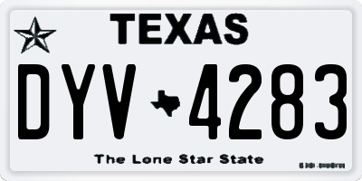 TX license plate DYV4283