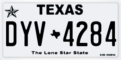 TX license plate DYV4284