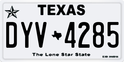 TX license plate DYV4285