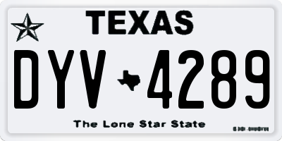 TX license plate DYV4289