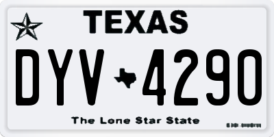 TX license plate DYV4290