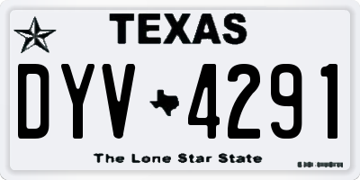 TX license plate DYV4291