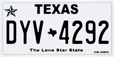 TX license plate DYV4292