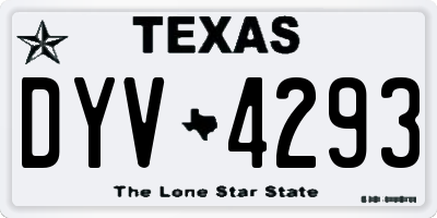 TX license plate DYV4293