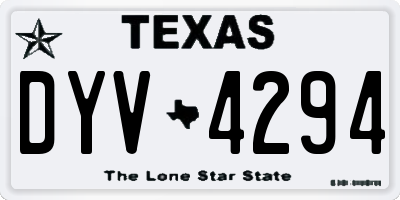 TX license plate DYV4294