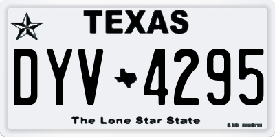 TX license plate DYV4295
